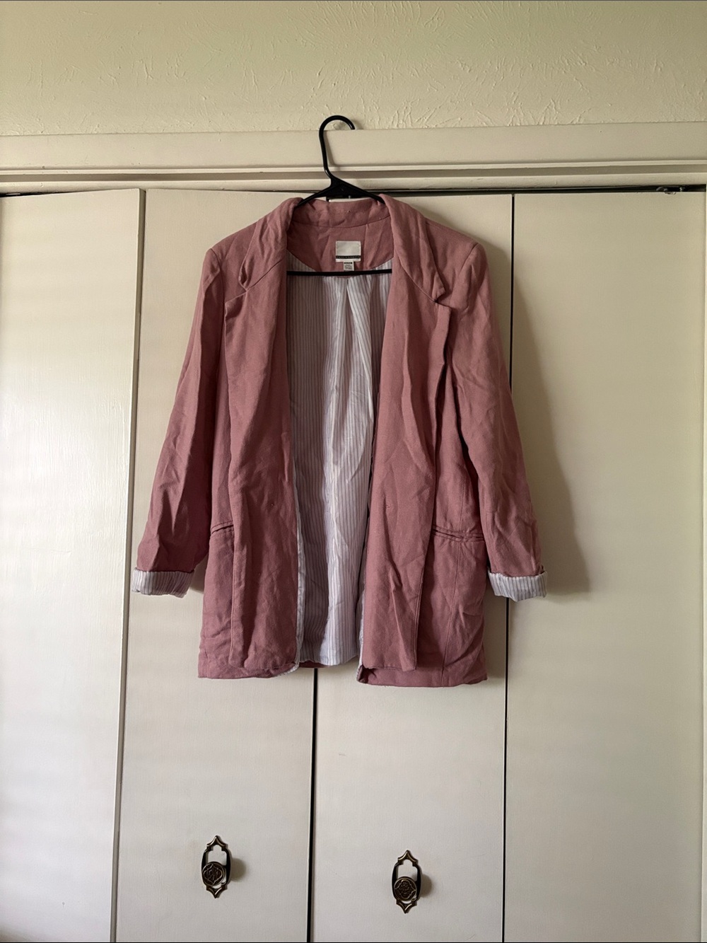 Women’s Dusty Rose Open Front Blazer Jacket